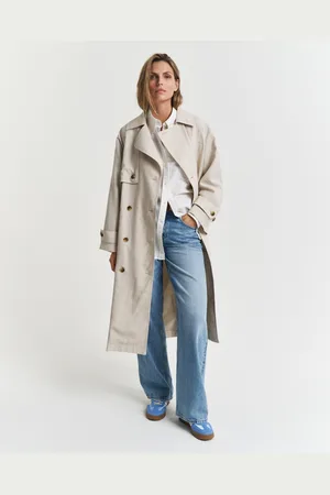 GANT Women Trench-coat en lin mélangé (XS)