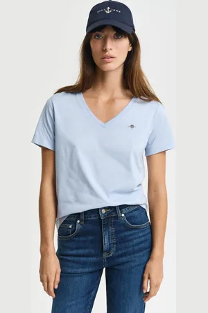 GANT Women T-shirt col V Shield (XS)