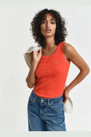 GANT Women Débardeur en maille de coton stretch à torsades (XS)