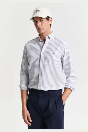 GANT Men Chemise regular fit en coton Oxford classique à rayures (S)