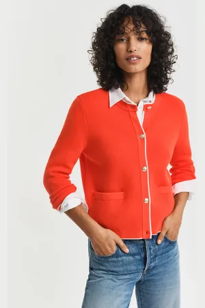 GANT Women Veste en maille de coton (XS)