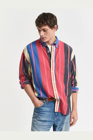 GANT Men Chemise coupe ultra-ample à rayures en seersucker (M)