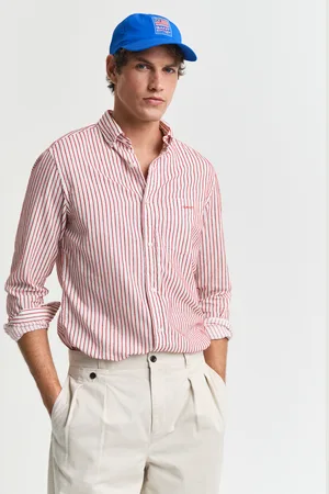 GANT Men Chemise regular fit texturée à rayures (S)
