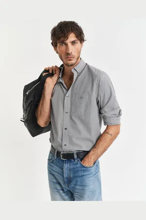 GANT Men Chemise coupe regular en popeline à rayures Banker classique (S)