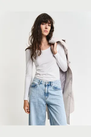 GANT Women Haut à encolure dégagée et manches longues (S)