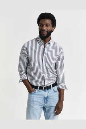 GANT Men Chemise coupe regular en popeline à rayures Classic (S)