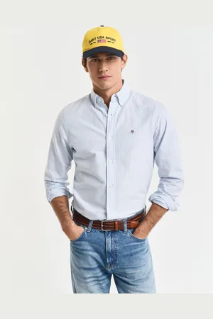 GANT Men Chemise slim fit en coton Oxford classique à rayures Banker (XXL)