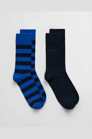 GANT Men Lot de 2 paires de chaussettes unies et à larges rayures (40-42)