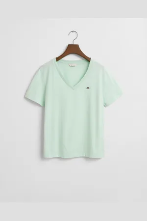 GANT Women T-shirt col V Shield (XS)