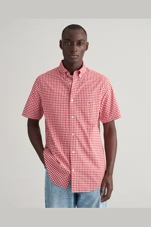 GANT Men Chemise coupe regular à manches courtes en popeline vichy Classic (S)