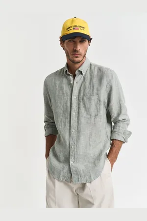 GANT Men Chemise coupe regular en lin (S)