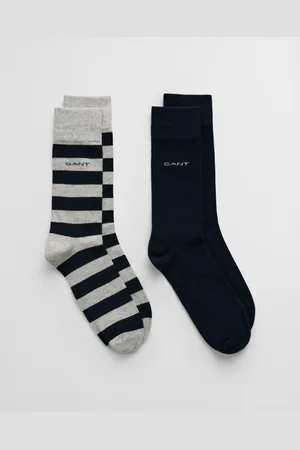 GANT Men Lot de 2 paires de chaussettes unies et à larges rayures (40-42)