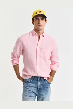GANT Men Chemise coupe regular en lin (S)