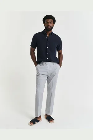 GANT Men Pantalon de costume coupe slim fuselée en seersucker (46)