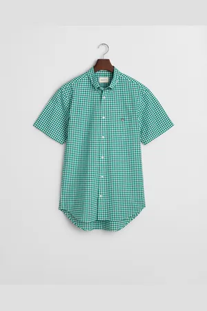 GANT Men Chemise coupe regular à manches courtes en popeline vichy Classic (S)