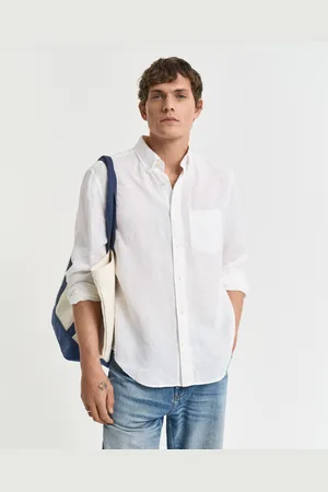 GANT Men Chemise coupe regular en lin (S)