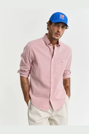 GANT Men Chemise coupe regular à rayures en Seersucker (S)