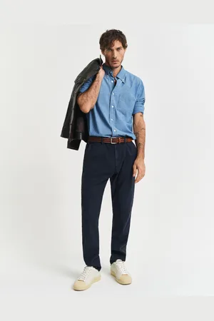 GANT Men Pantalon chino coupe slim en coton et lin (30/32)