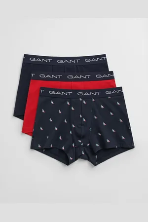 GANT Men Lot de 3 caleçons à imprimé bateaux (S)