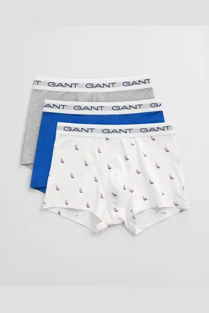 GANT Men Lot de 3 caleçons à imprimé bateaux (S)
