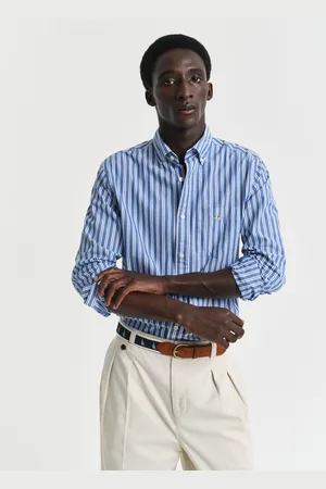 GANT Men Chemise coupe regular en popeline à rayures Classic (S)