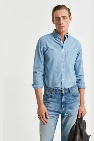 GANT Men Chemise regular fit en chambray (S)