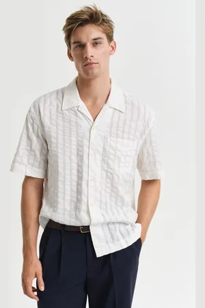 GANT Men Chemise de vacances coupe décontractée à manches courtes en seersucker (S)