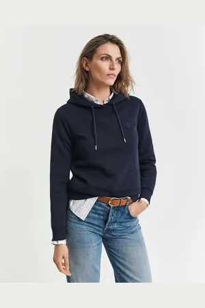 GANT Women Sweat à capuche ton sur ton Shield (XS)