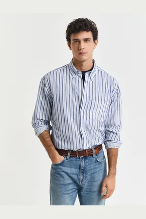 GANT Men Chemise coupe décontractée texturée à rayures (S)