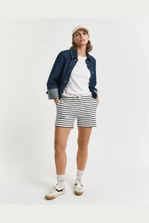 GANT Women Short en jersey à rayures marinières (XS)