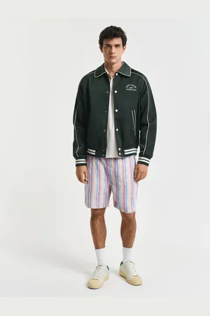 GANT Men Short en lin coupe regular à rayures multicolores (S)