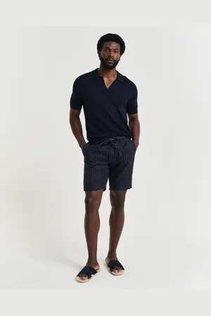 GANT Men Short en lin coupe regular à rayures tennis (S)