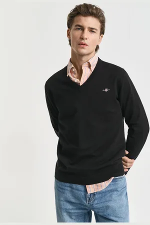 GANT Men Pull col V en coton classique (S)