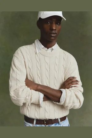 GANT Men Pull ras du cou en maille torsadée (S)
