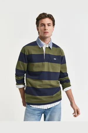 GANT Men Heavy Rugger à rayures avec col en chambray (S)