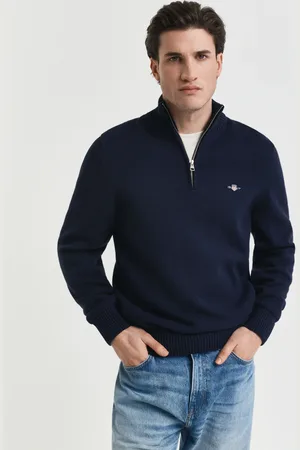 GANT Men Pull décontracté en coton à demi-zip (M)