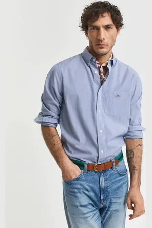 GANT Men Chemise coupe regular en popeline à rayures Banker classique (S)