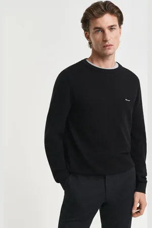 GANT Men Pull col rond en coton piqué (S)