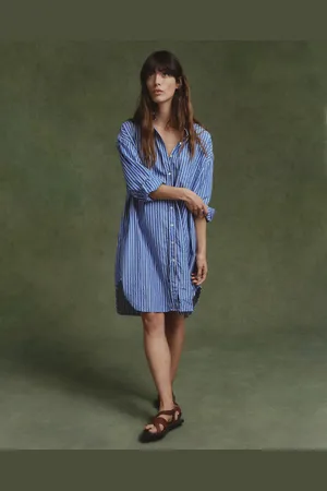 GANT Women Robe-chemise ultra-ample à rayures (34)