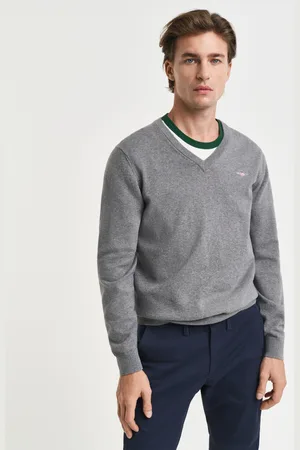 GANT Men Pull col V en coton classique (XS)