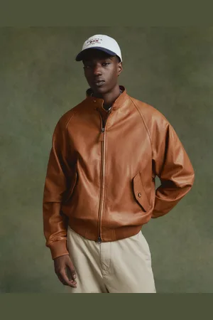 GANT Men Veste Harrington en cuir (S)