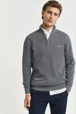 GANT Men Pull à demi-zip en coton piqué (XS)