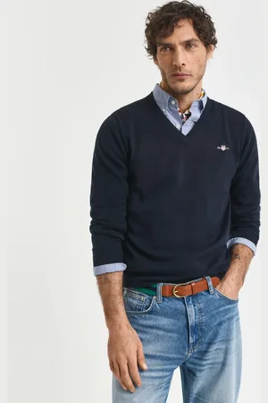 GANT Men Pull col V en coton classique (XS)