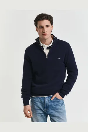 GANT Men Pull à demi-zip en coton piqué (XS)