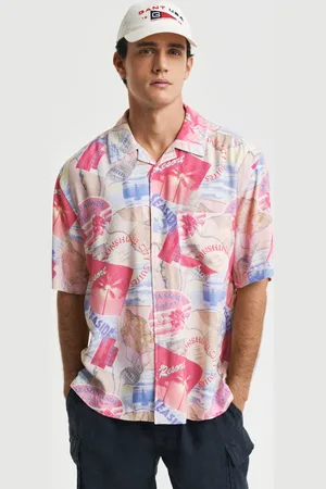 GANT Men Chemise coupe décontractée à manches courtes avec imprimé Resort (S)