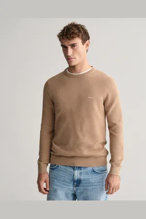 GANT Men Pull col rond en coton piqué (M)