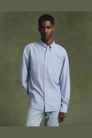 GANT Men Chemise ultra-ample en coton Oxford à rayures douces (S)