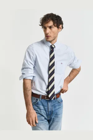 GANT Men Chemise coupe regular en coton Oxford classique à rayures Banker (S)