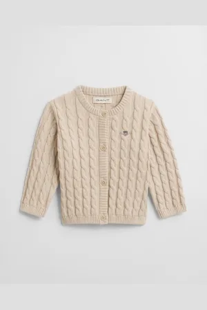 GANT Kids Cardigan en maille de coton torsadée Shield Bébé (68)