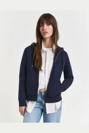 GANT Women Sweat à capuche zippé ton sur ton Shield (XS)